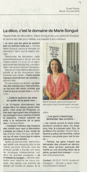 Ouest France Juillet 2019